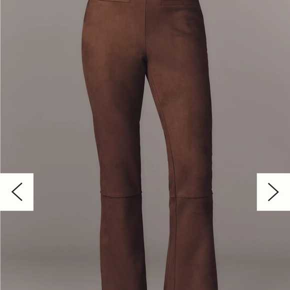 Anthropologie NWT FAUX-SUEDE FLARE PANTS - Picture 2 of 9